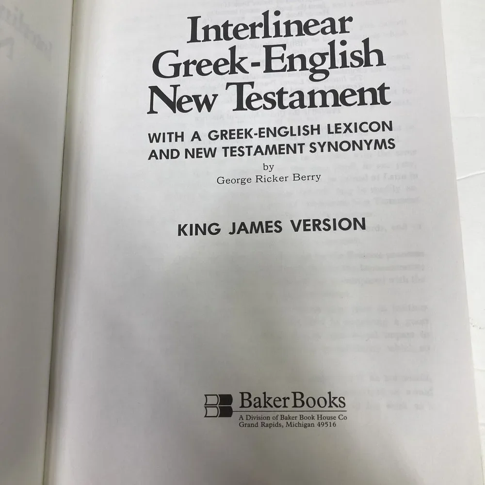 Interlinear Greek-English New Testament‎ Lexicon & Synonyms 2003 Paperback